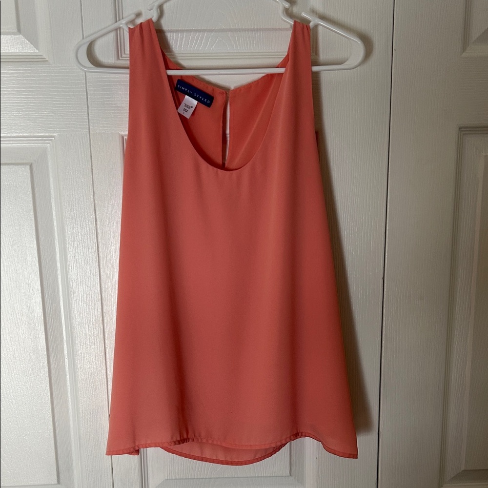 Women's Coral Sleeveless Top